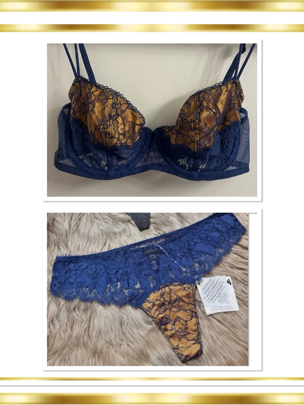 La Perla Oriental Suite Silk Satin Leavers Lace Limited Edition 32C & Panty (4) - Picture 5 of 8